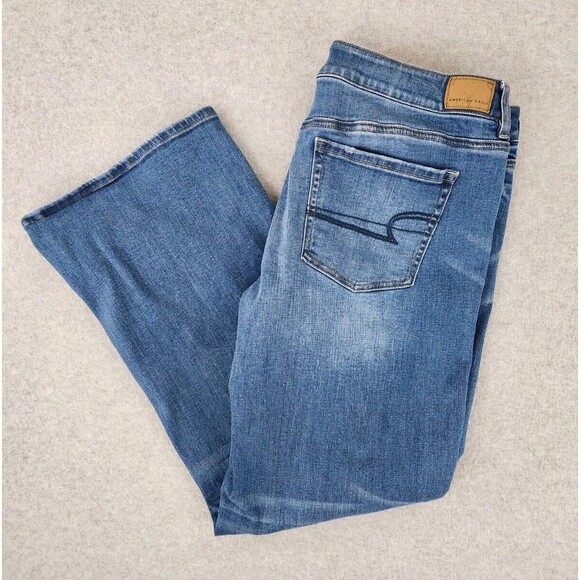 American Eagle Jeans Womens SZ  16 Blue Favorite Boyfriend Super Stretch Bootcut - Picture 14 of 14